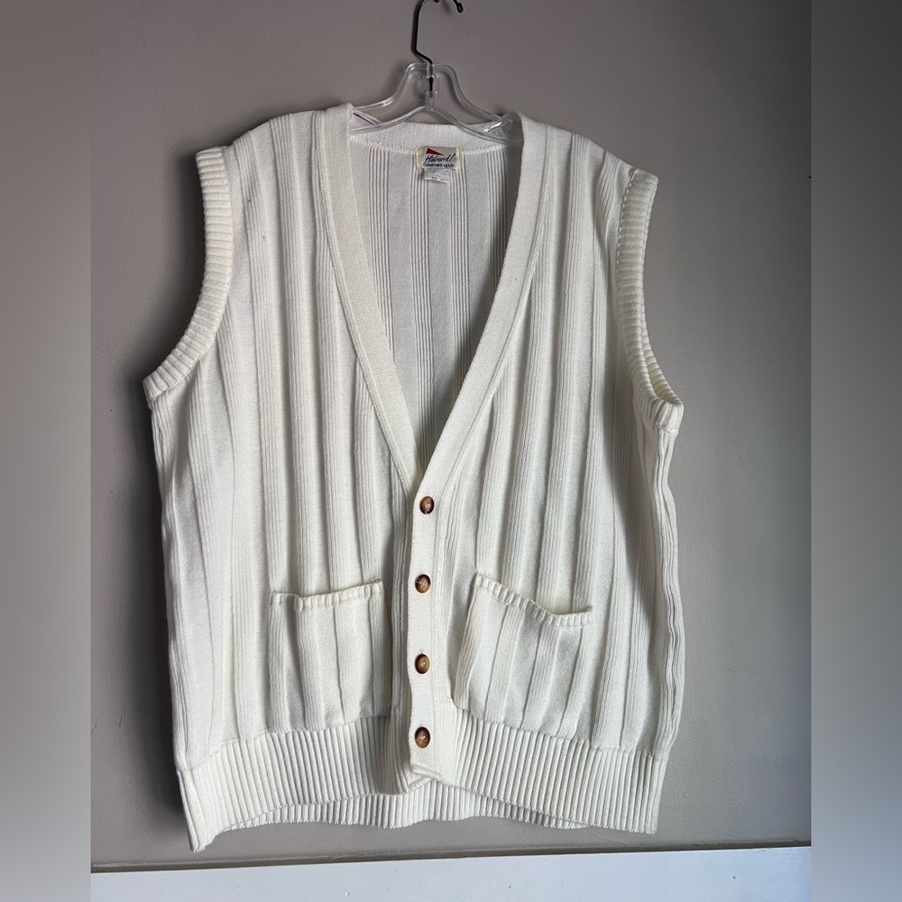 Haband Women's White Cardigan Vest